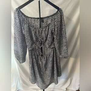 SHEIN Black and White Floral Blouse